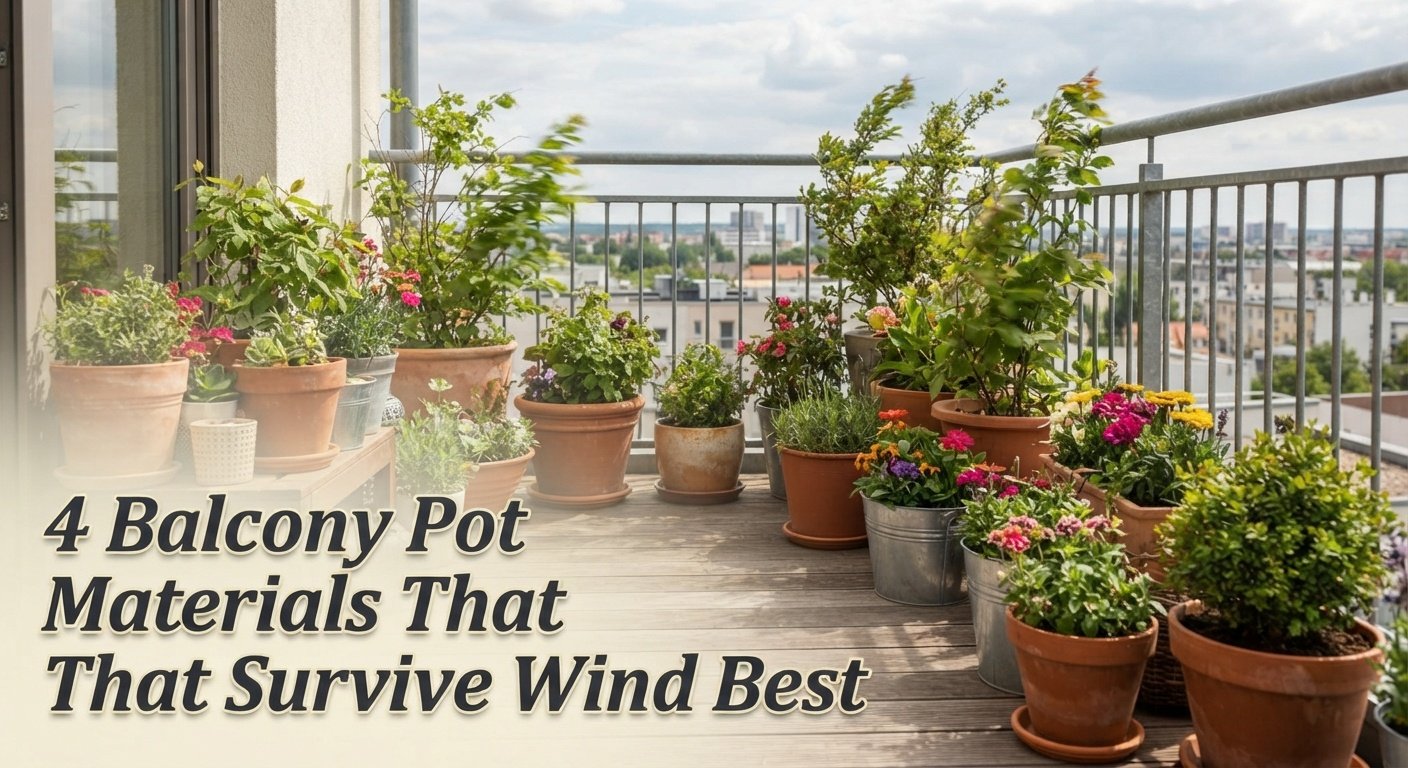 4 Balcony Pot Materials That Survive Wind Best